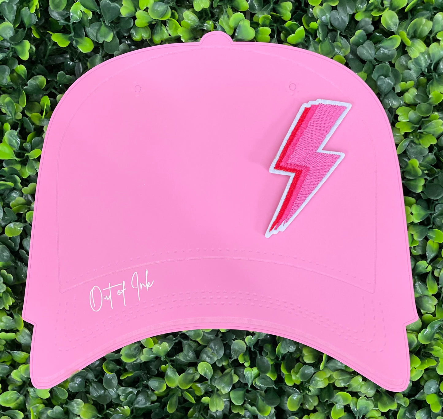 Pink Lightning Bolt Embroidered Patch