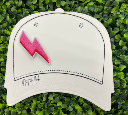 Pink Lightning Bolt Embroidered Patch