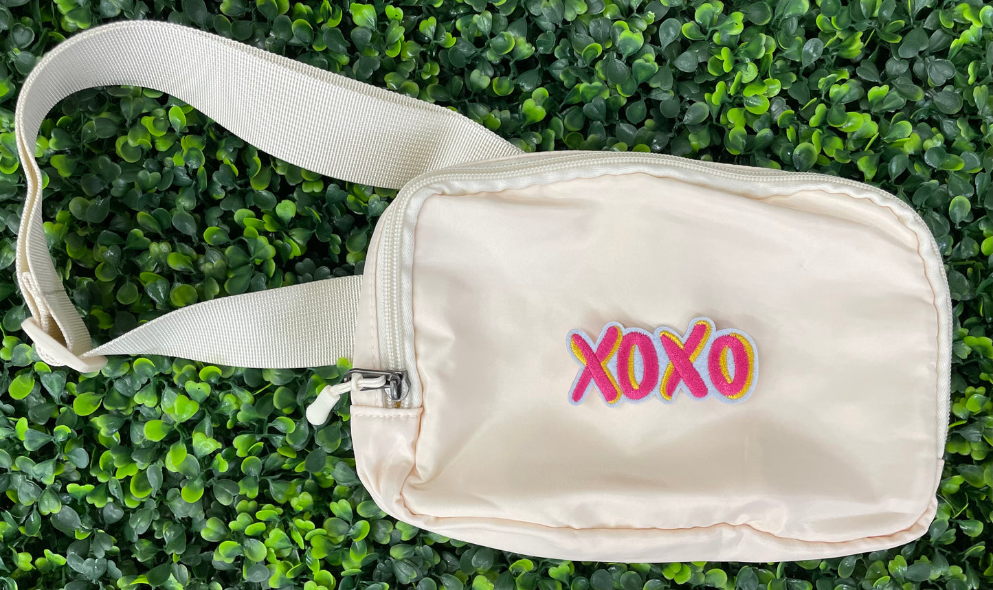 XOXO Embroidered Patch - Pink & Yellow