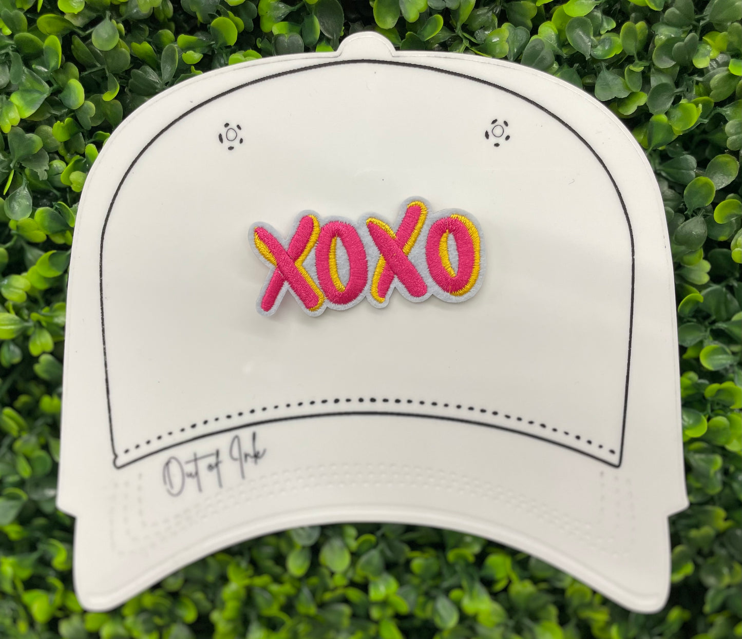 XOXO Embroidered Patch - Pink & Yellow