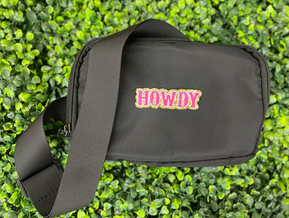 Glittery "Howdy" Embroidered Patch