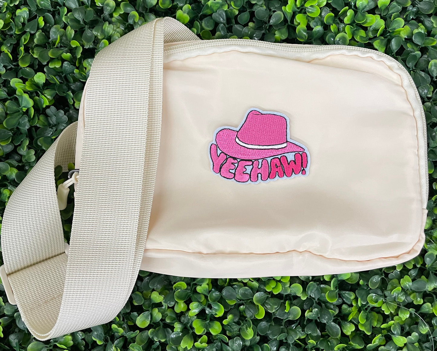 Pink "Yeehaw!" Cowboy Hat Embroidered Patch