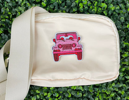 Pink Jeep Adventure Embroidered Patch