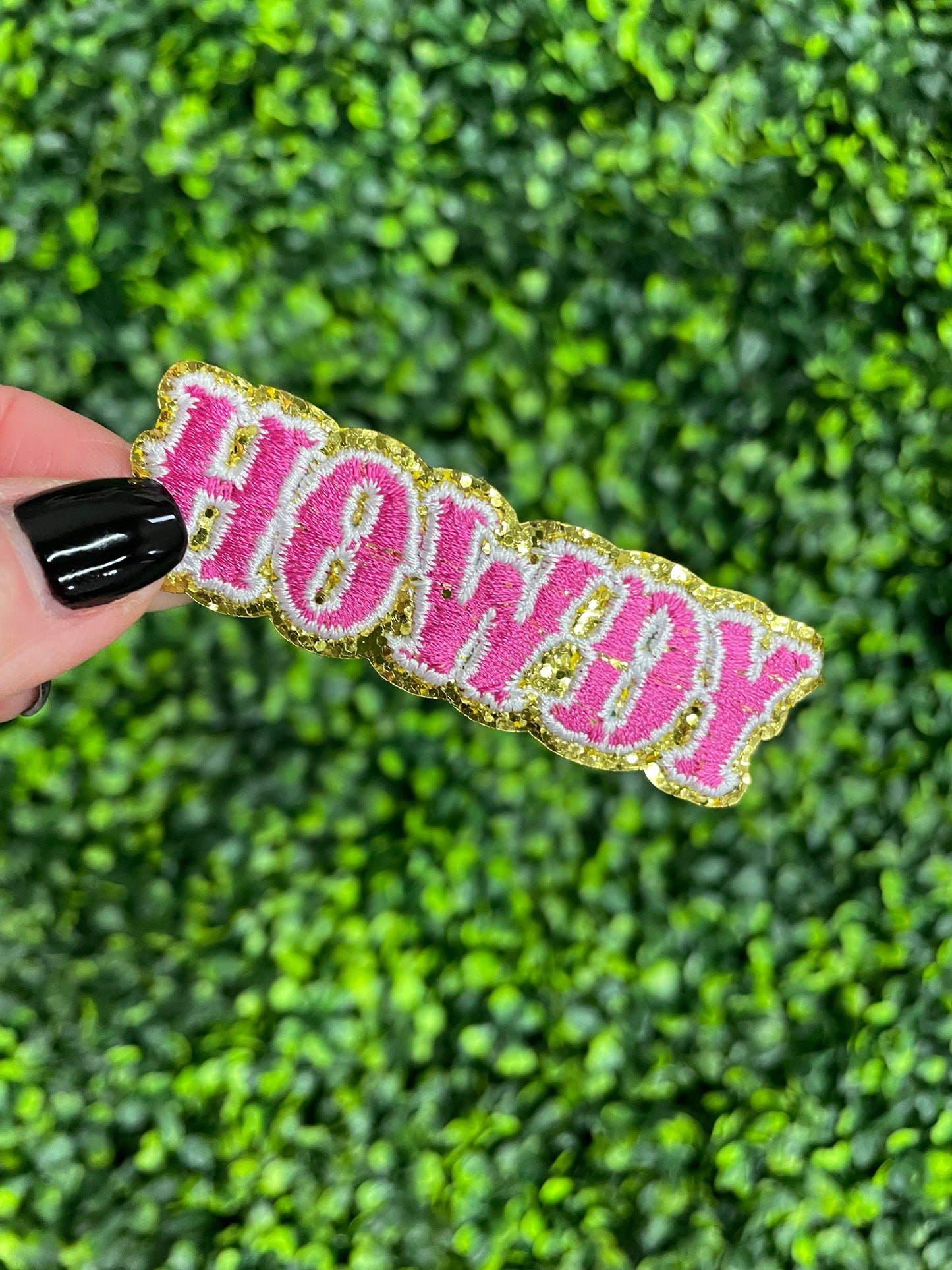 Glittery "Howdy" Embroidered Patch