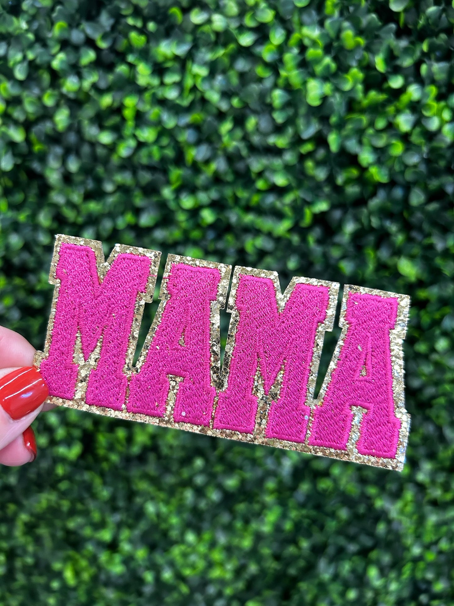 MAMA Chenille & Embroidered Glitter Patch