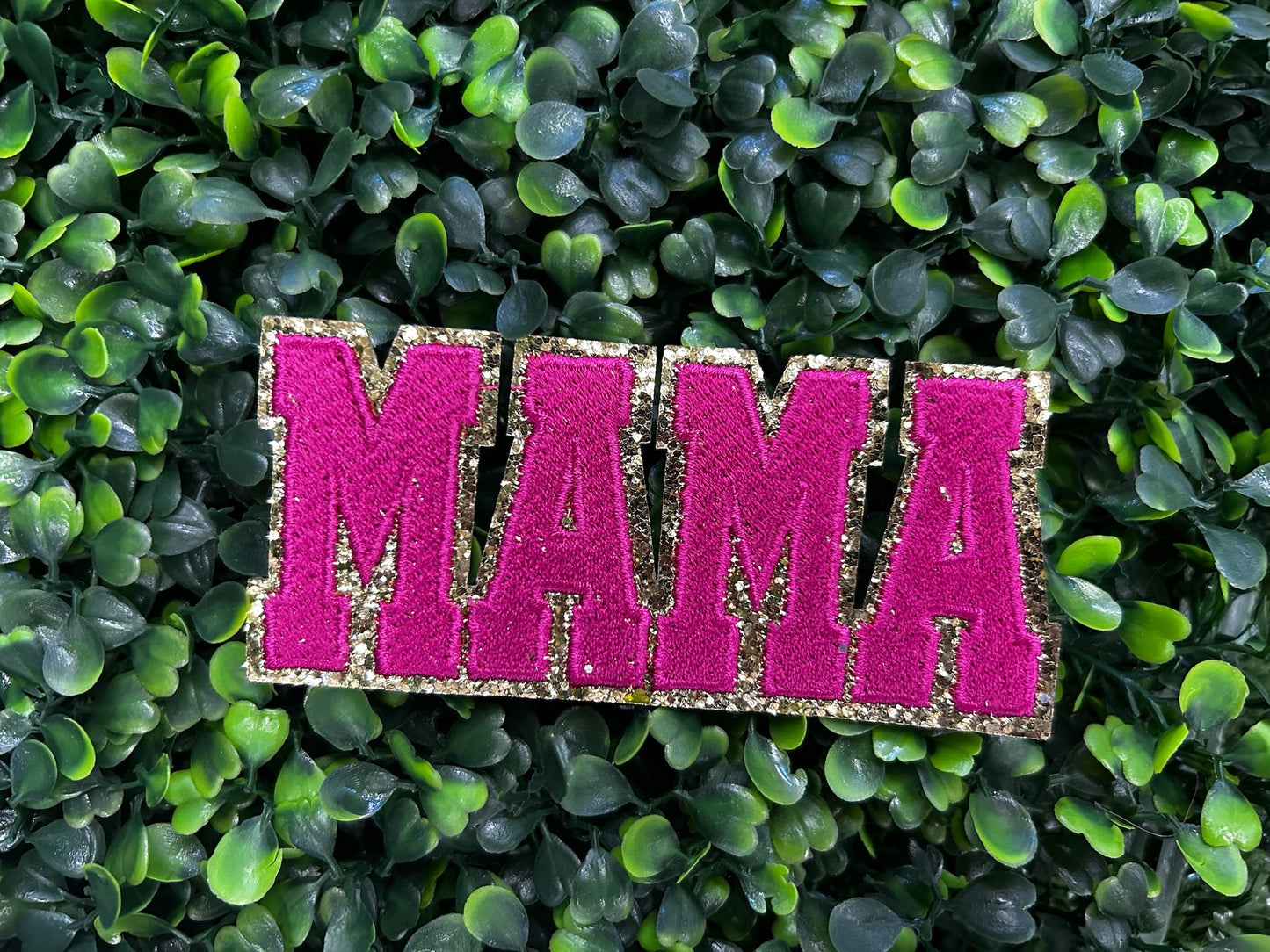 MAMA Chenille & Embroidered Glitter Patch