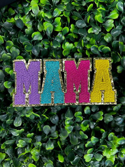 MAMA Chenille & Embroidered Glitter Patch