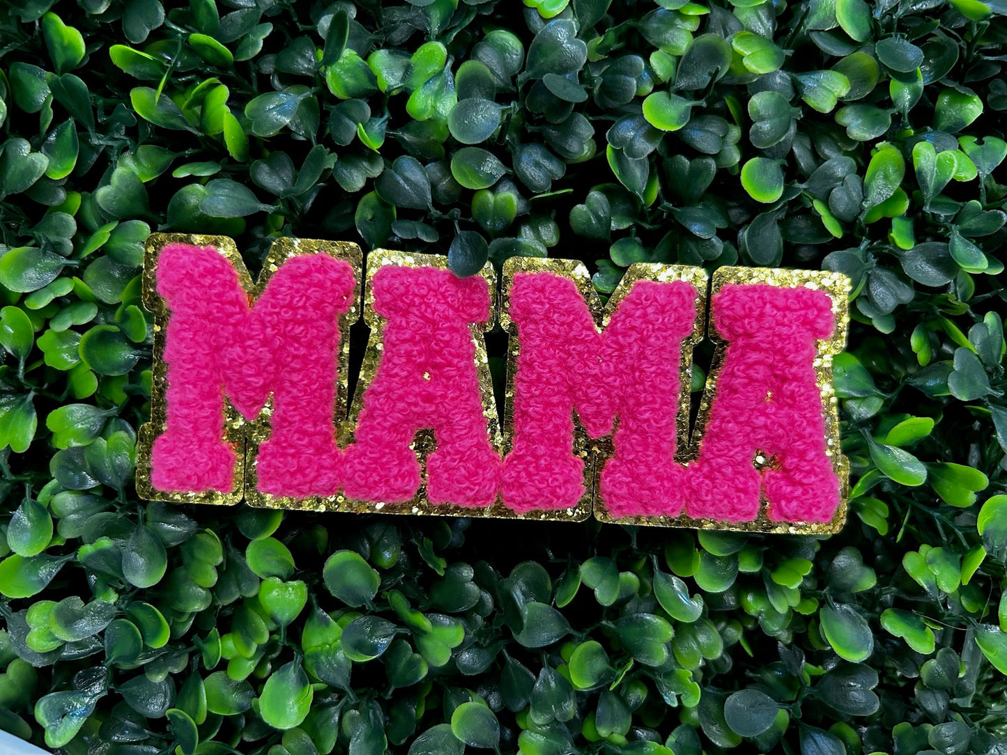 MAMA Chenille & Embroidered Glitter Patch