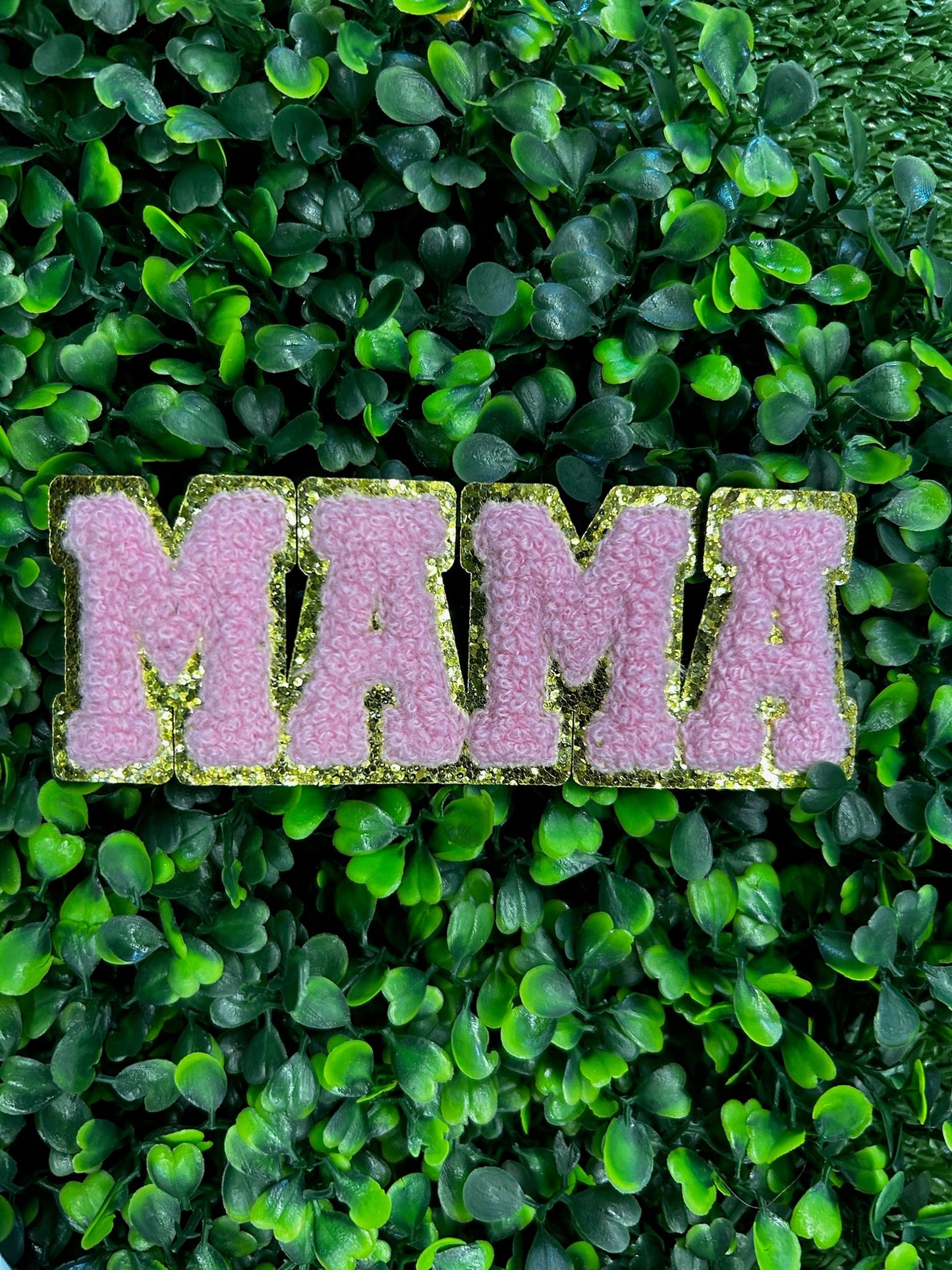 MAMA Chenille & Embroidered Glitter Patch