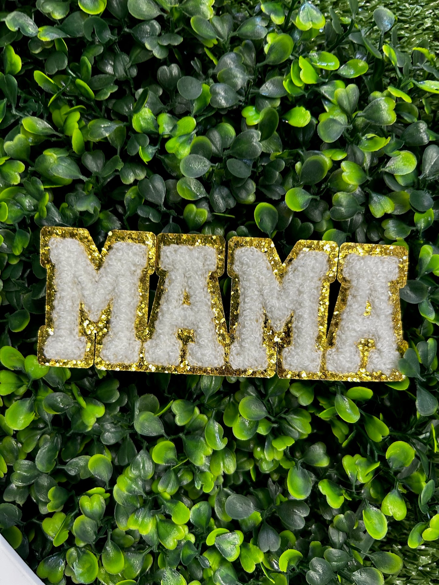 MAMA Chenille & Embroidered Glitter Patch