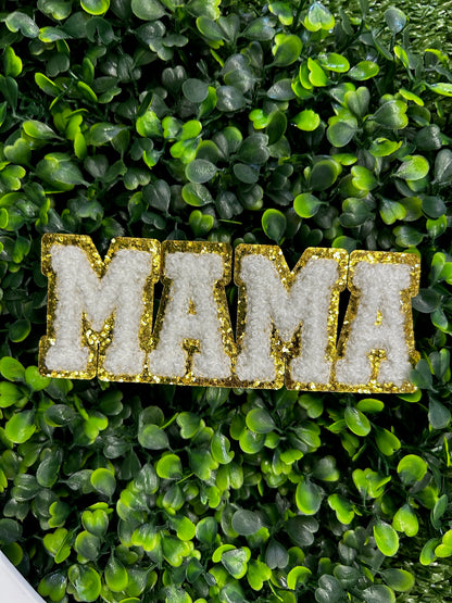 MAMA Chenille & Embroidered Glitter Patch