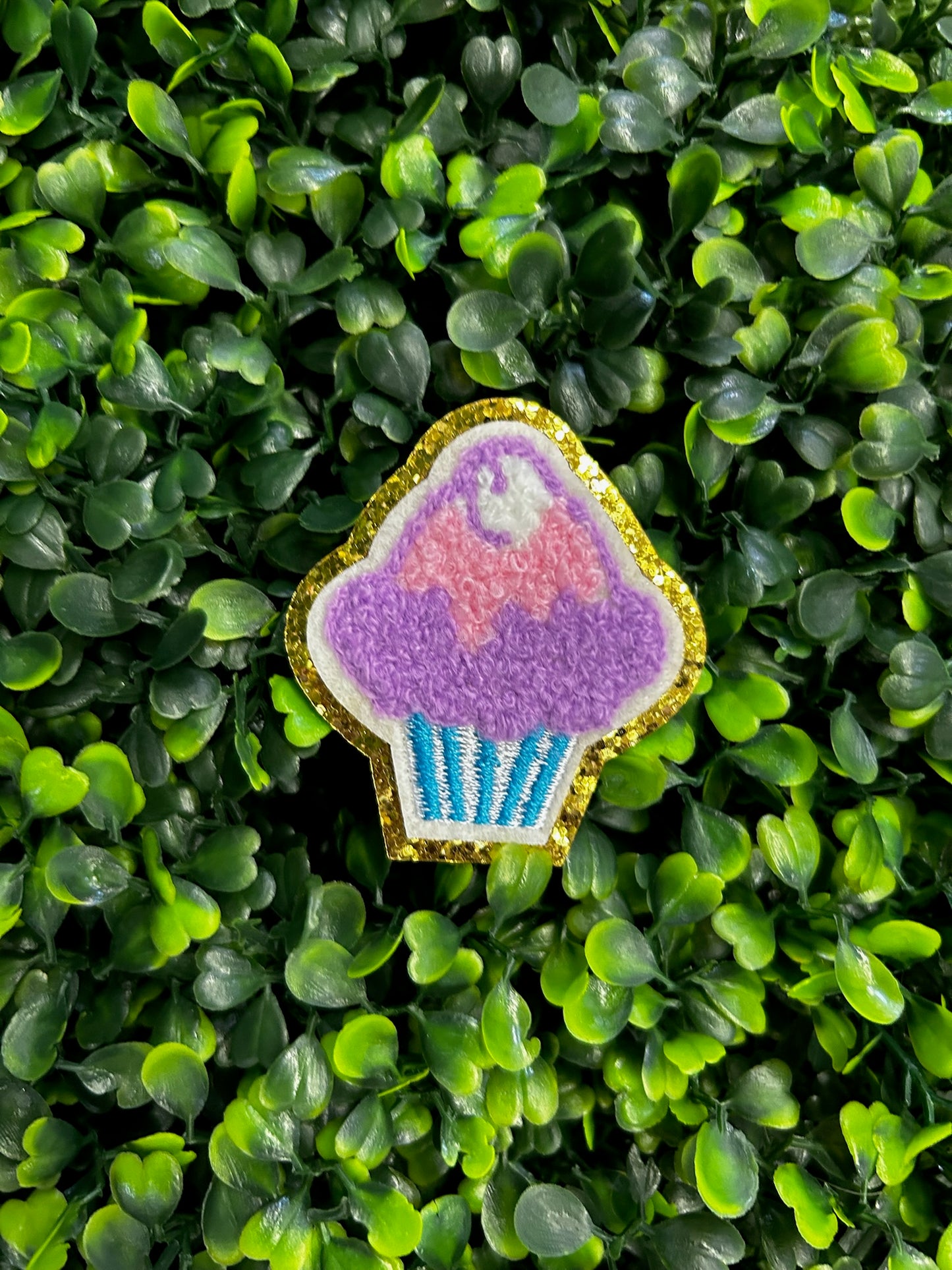 Cupcake Chenille & Glitter Patch