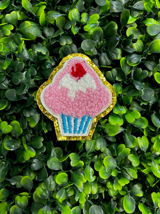 Cupcake Chenille & Glitter Patch
