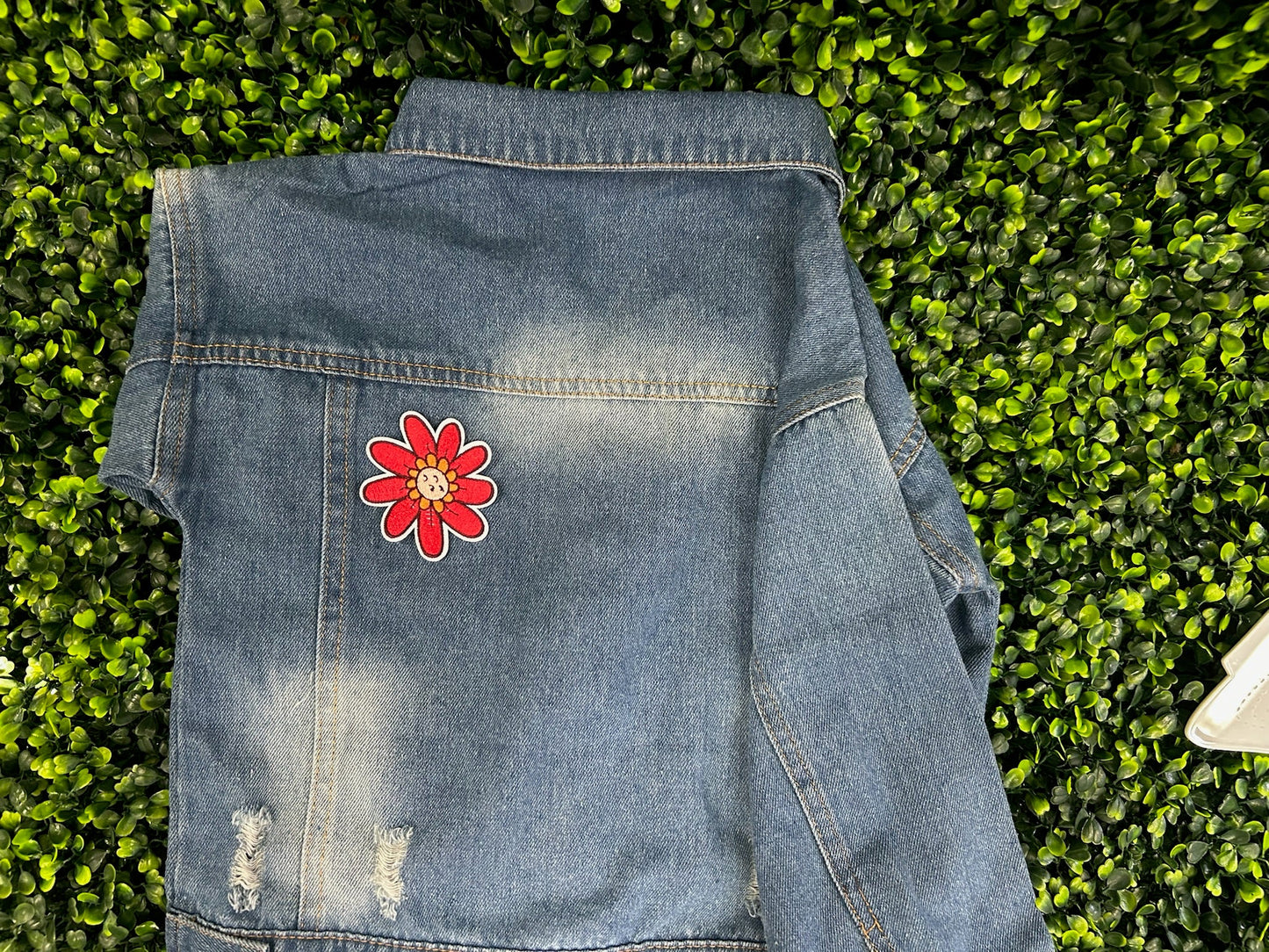Red & Orange Sunflower Embroidered Patch