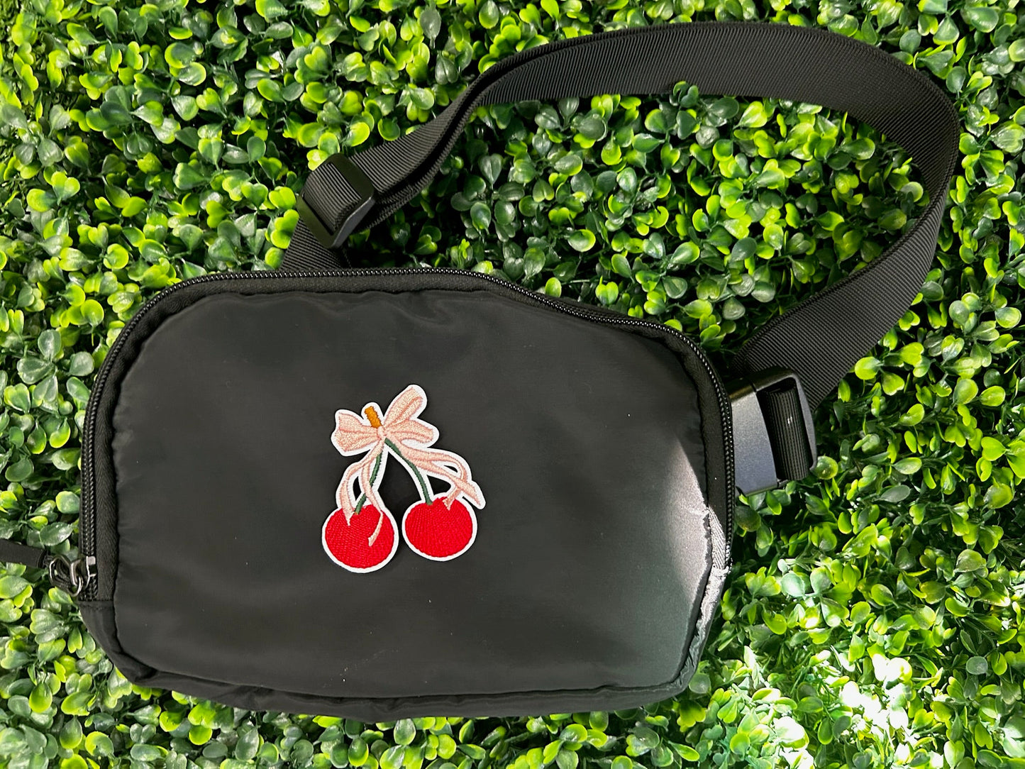 Cherry with Pink Bow Embroidered Patch