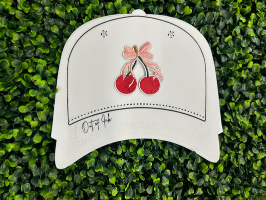 Cherry with Pink Bow Embroidered Patch
