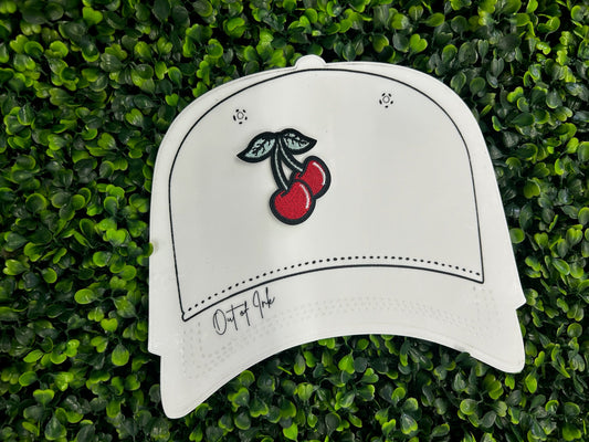 Cherry with Black & White Stems Embroidered Patch