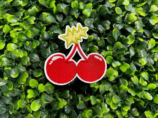 Cherry with Star Stems Embroidered Patch