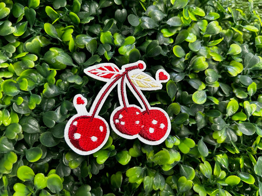Three Cherries Embroidered Patch