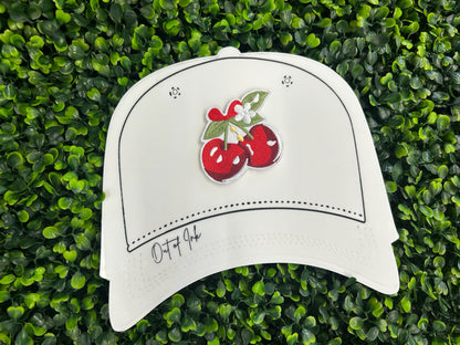 Cherries with Flower Stem Embroidered Patch