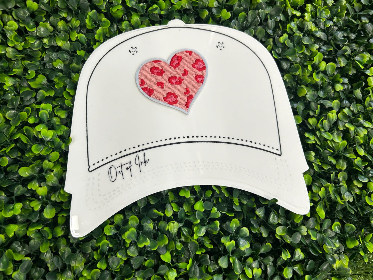 Pink & Red Leopard Heart Embroidered Patch