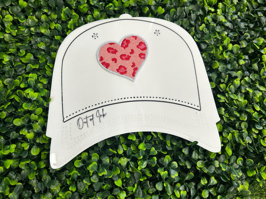 Pink & Red Leopard Heart Embroidered Patch