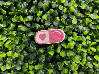 Heart Pill Embroidered Patch