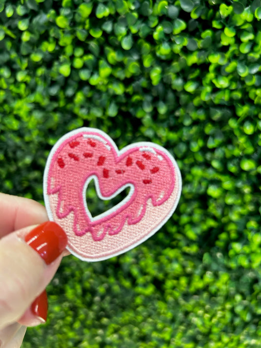 Donut Heart Embroidered Patch