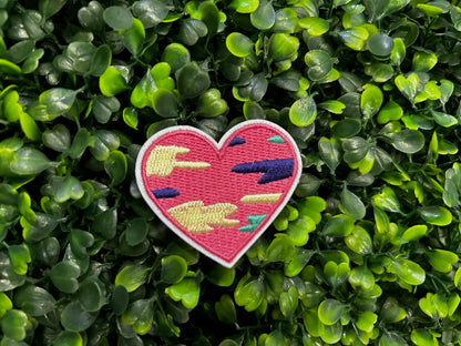 Camouflage Heart Embroidered Patch