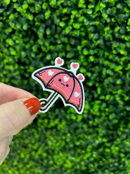 Kawaii Heart Umbrella Embroidered Patch