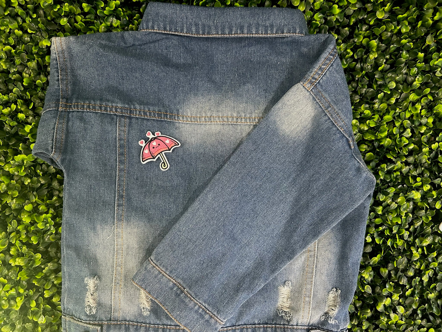 Kawaii Heart Umbrella Embroidered Patch