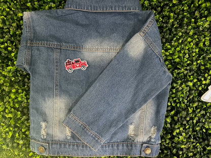 Red Plaid Truck Embroidered Patch