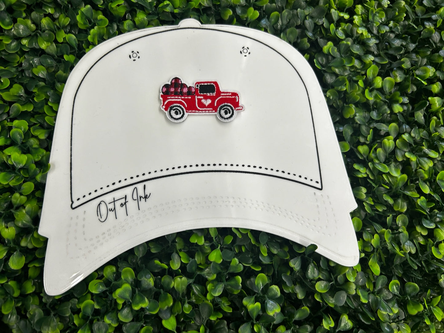 Red Plaid Truck Embroidered Patch