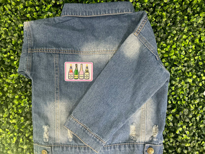 Champagne Bottle Embroidered Patch