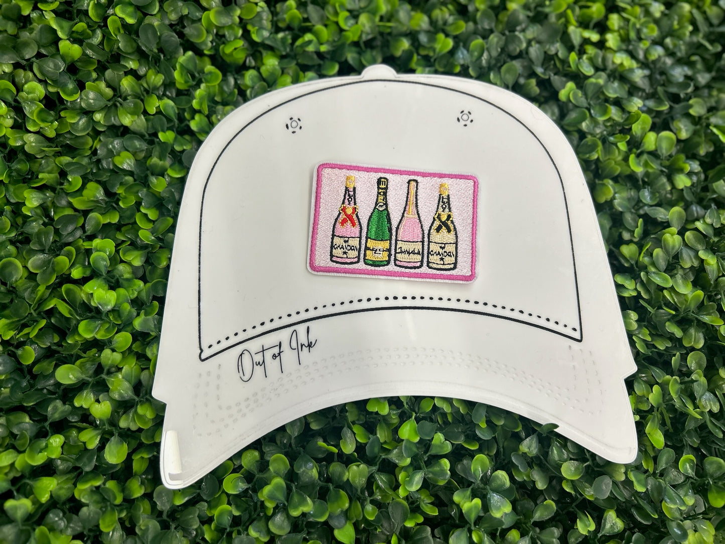 Champagne Bottle Embroidered Patch