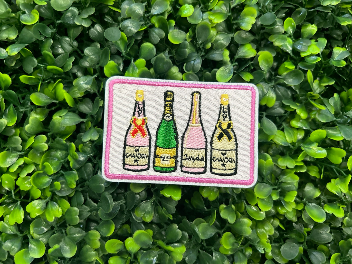 Champagne Bottle Embroidered Patch