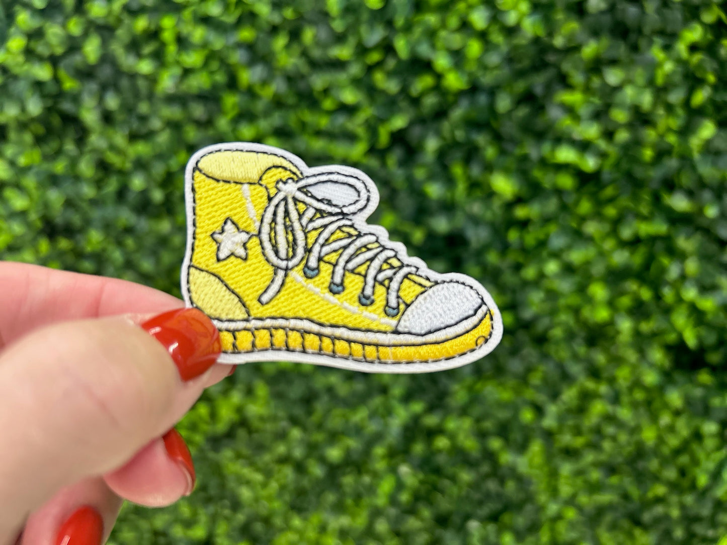 Yellow Sneaker Embroidered Patch