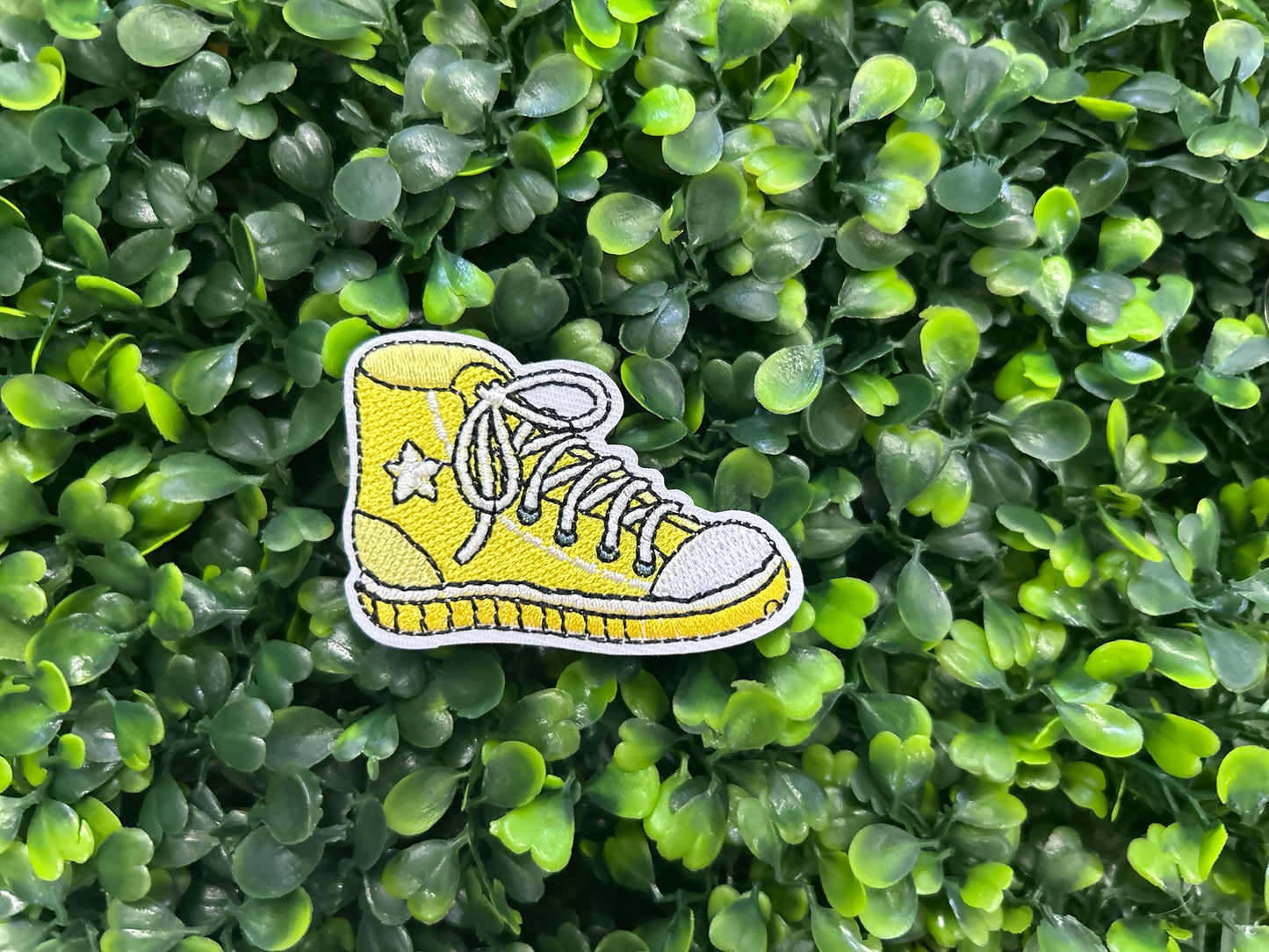 Yellow Sneaker Embroidered Patch