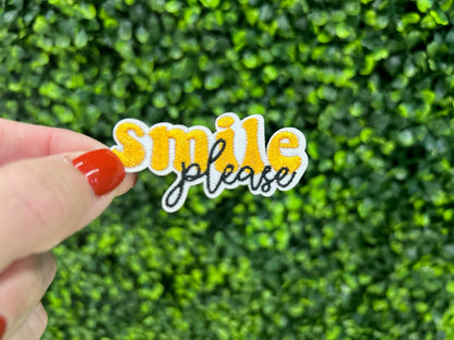 Smile Please Embroidered Patch