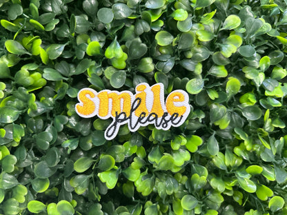 Smile Please Embroidered Patch