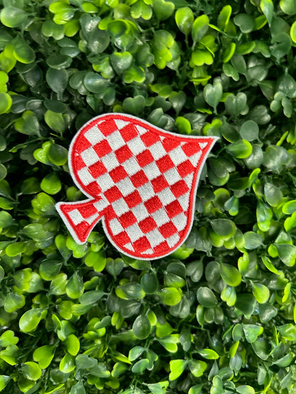 Checkered Spades Embroidered Patch