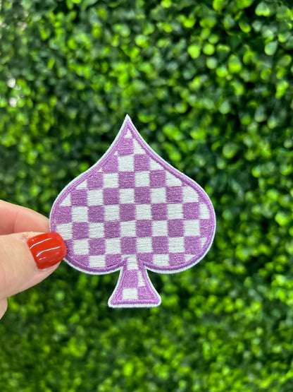 Checkered Spades Embroidered Patch