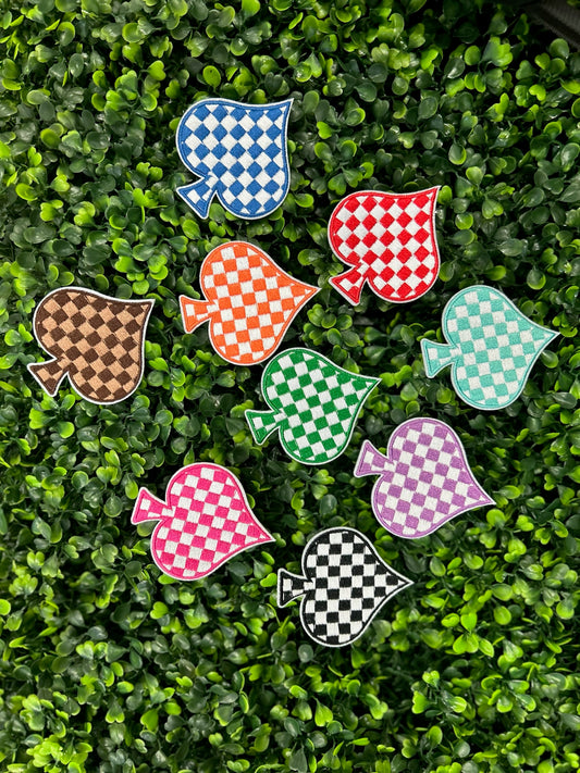 Checkered Spades Embroidered Patch