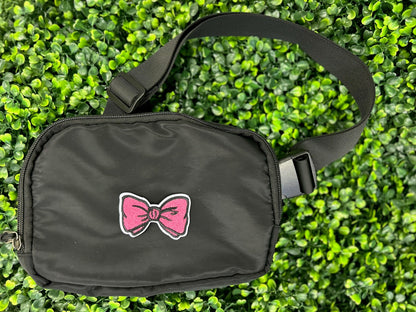 Dark Pink Bow Embroidered Patch