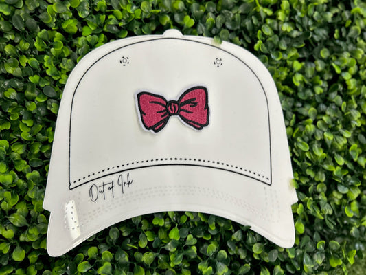 Dark Pink Bow Embroidered Patch