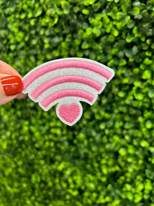 Heart WiFi Signal Embroidered Patch