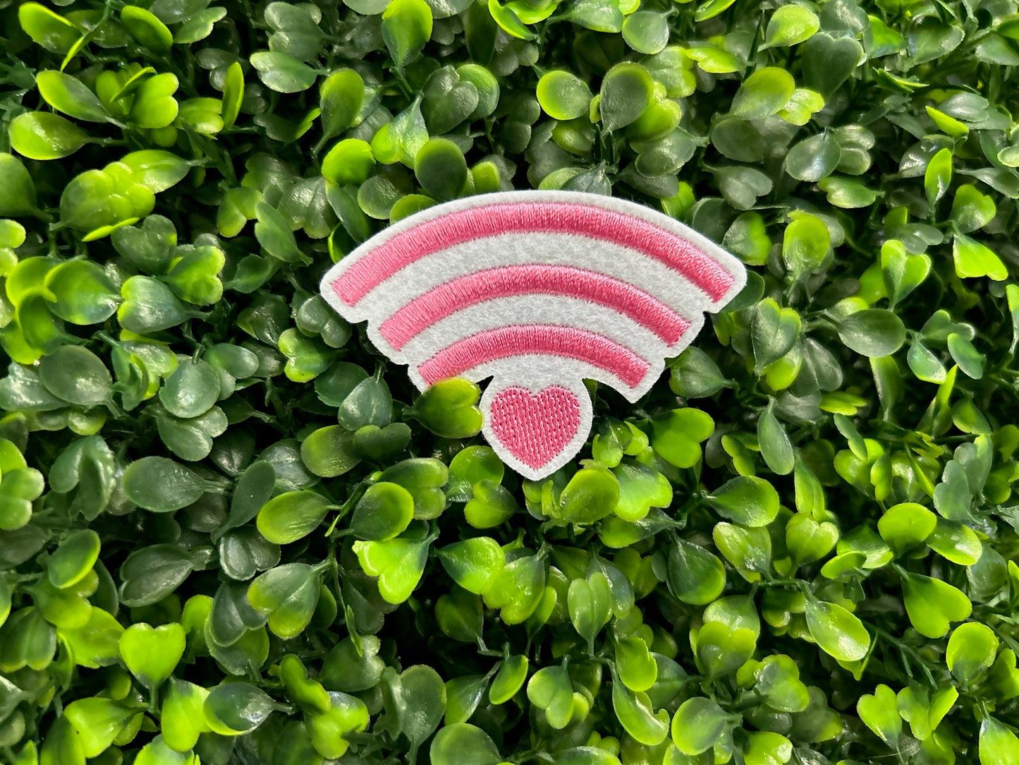 Heart WiFi Signal Embroidered Patch