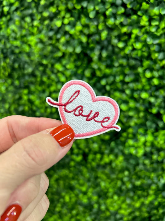 "Love' Heart Embroidered Patch