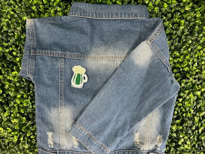 St. Patrick’s Day Beer Mug Patch | Green Beer Iron-On Patch