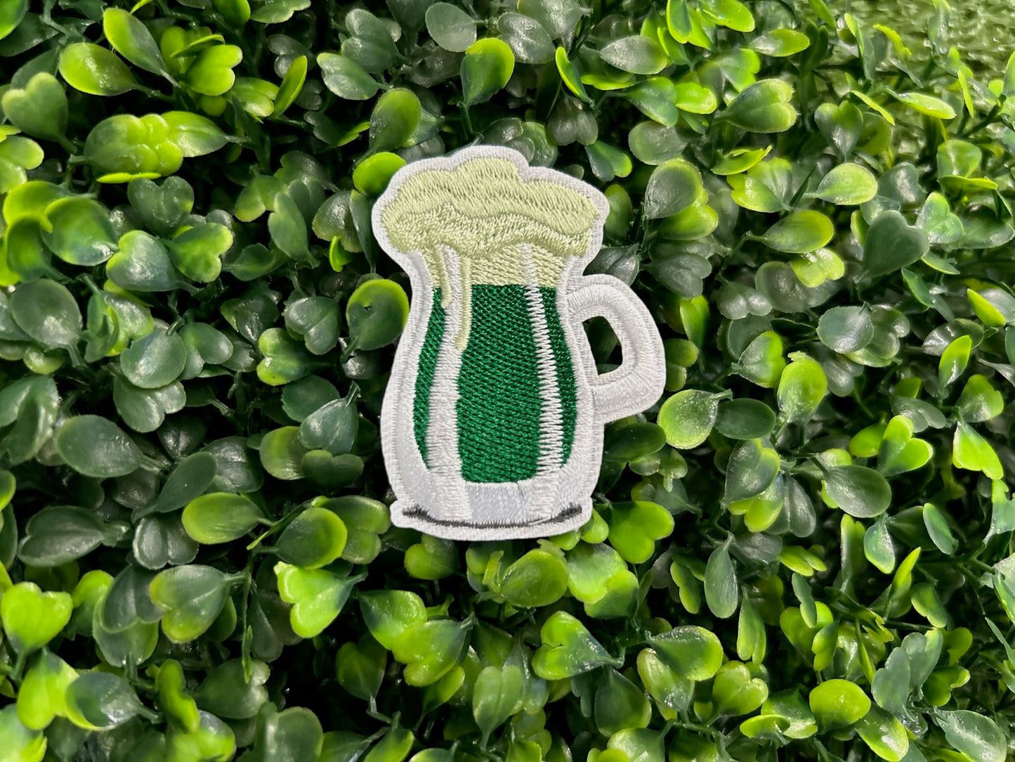 St. Patrick’s Day Beer Mug Patch | Green Beer Iron-On Patch